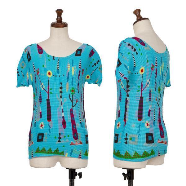 ISSEY MIYAKE me Flower Printed Pleats T-shirt Size F(K ISSEY MIYAKE me Flower Printed Pleats T-shirt Size F(K