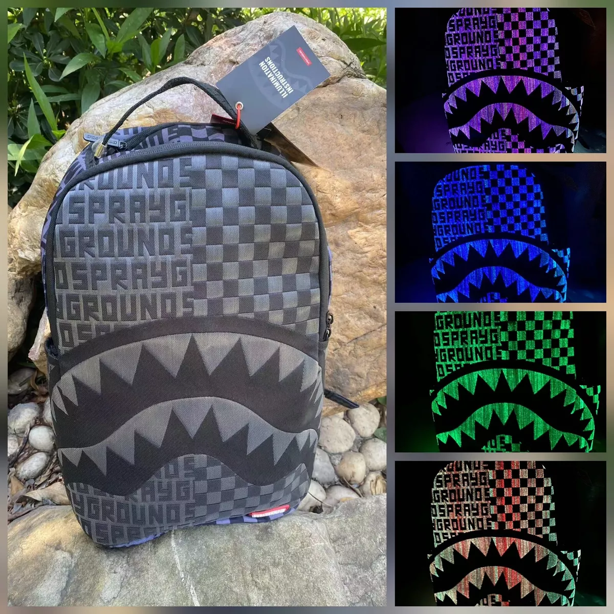 Sprayground LED Backpack Fiber Optic Light Show Glow In The Dark