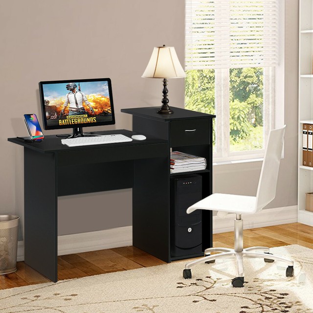 Computer Study Writing Desk Laptop Table Small Spaces With Drawer