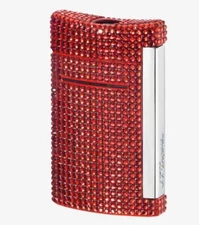 S.T. Dupont MiniJet Torch Lighter, Red Swarovski Crystals, 10094 (010094) NIB