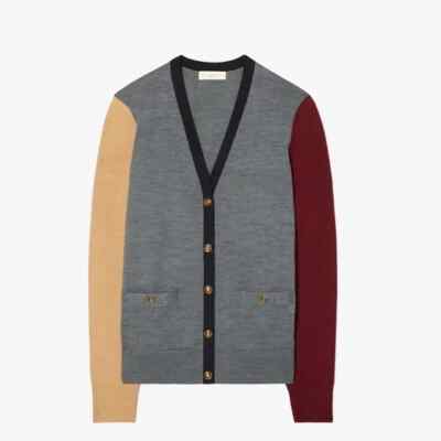 Tory Burch Madeline Color Block Cardigan sweater Size XS $248