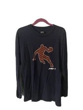 vintage 90’s and1 basketball navy blue longsleeve shirt made in USA