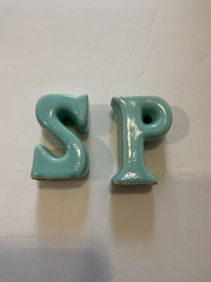 Vintage aqua S and P salt and pepper shakers