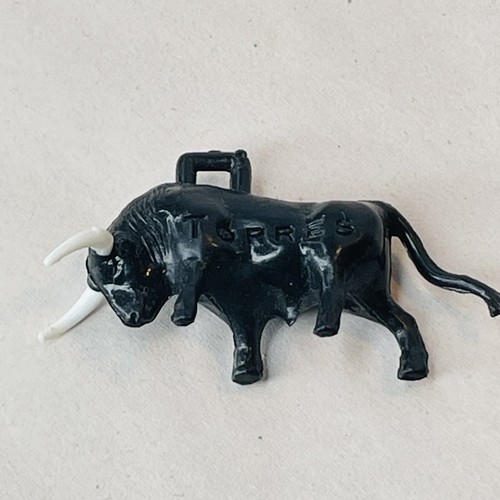 Torres Sangre De Toro Bull spanisch Vintage schwarz Kunststoff Weinflasche Schmuck Charm - Bild 13 von 13