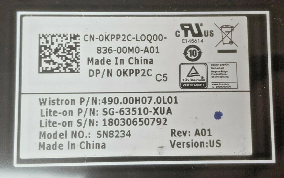 Dell Inspiron 3576 15,6 «подлинный ноутбук США QWERTY клавиатуры 0KPP2C, протестирован, FS! - Изображение 3 из 4