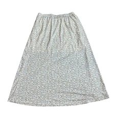 Wishlist Apparel Floral Midi Skirt Off-White Flowers Large Cottagecore Stretch