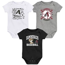 Infant  Black Arizona Diamondbacks Batter Up 3-Pack Bodysuit Set