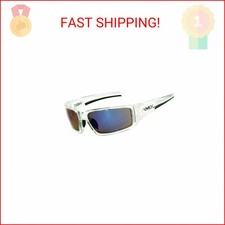 Uvex by Honeywell Hypershock Safety Glasses, Clear Frame with Blue Mirror Lens &