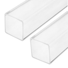 2 Pcs 40mmx40mmx2mm Wall Thickness 102mm Long Clear Acrylic Square Tube