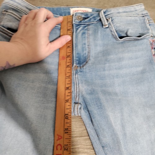 Driftwood Jackie Jeans Women Size 27 Blue Denim Embroidered Boho Skinny Leg - Picture 7 of 9