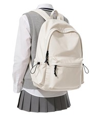 Beige Backpack for School Women Girls, Waterproof Bookbag Cute High School Ba...