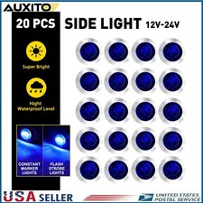 20x 34 Flashing Strobesteady Marker Lights Blue Led Emergency Hazard Warning