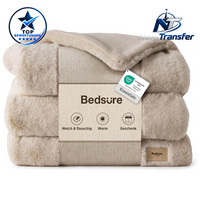 Kuscheldecke Flauschig Kunstfell Sherpa Beige 150X200 Cm Wohnzimmer Decke