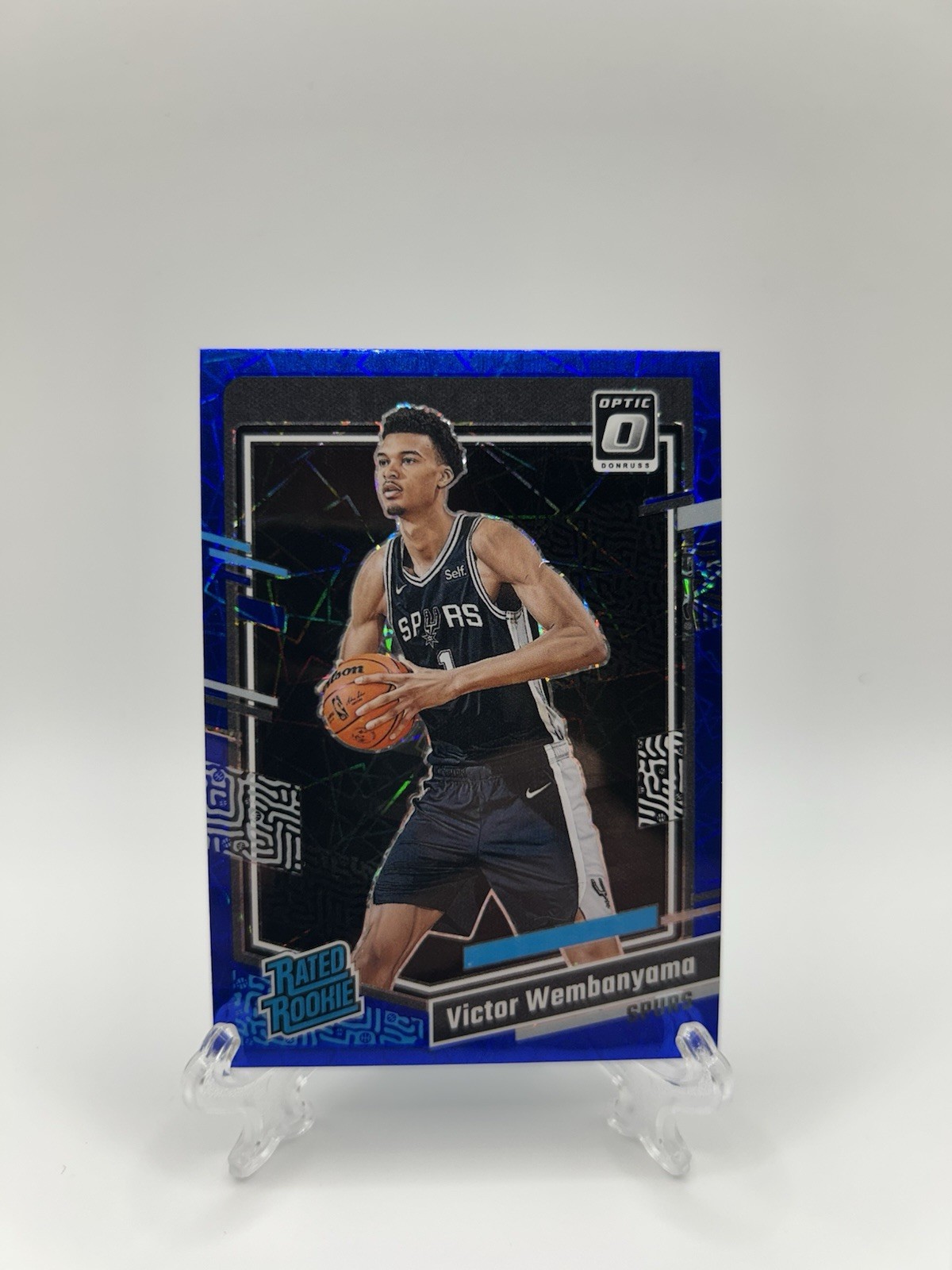 2023-24 Panini Donruss Blue Velocity Optic RC #225 Victor Wembanyama (RC)