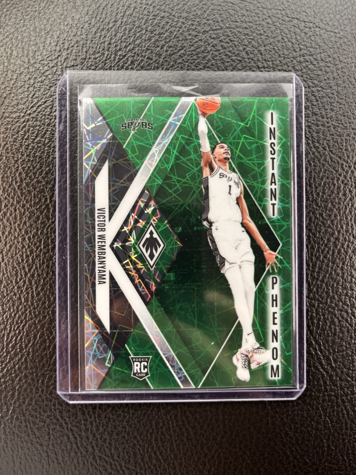 2023-24 Panini Phoenix #13 Victor Wembanyama Instant Phenom Green Lazer #/175