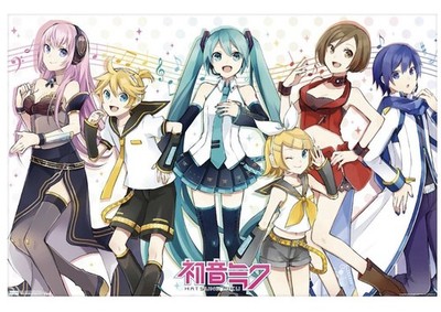 Vocaloid Poster Hatsune Miku Kagamine Rin Len Megurine Luka KAITO 34x22.375in