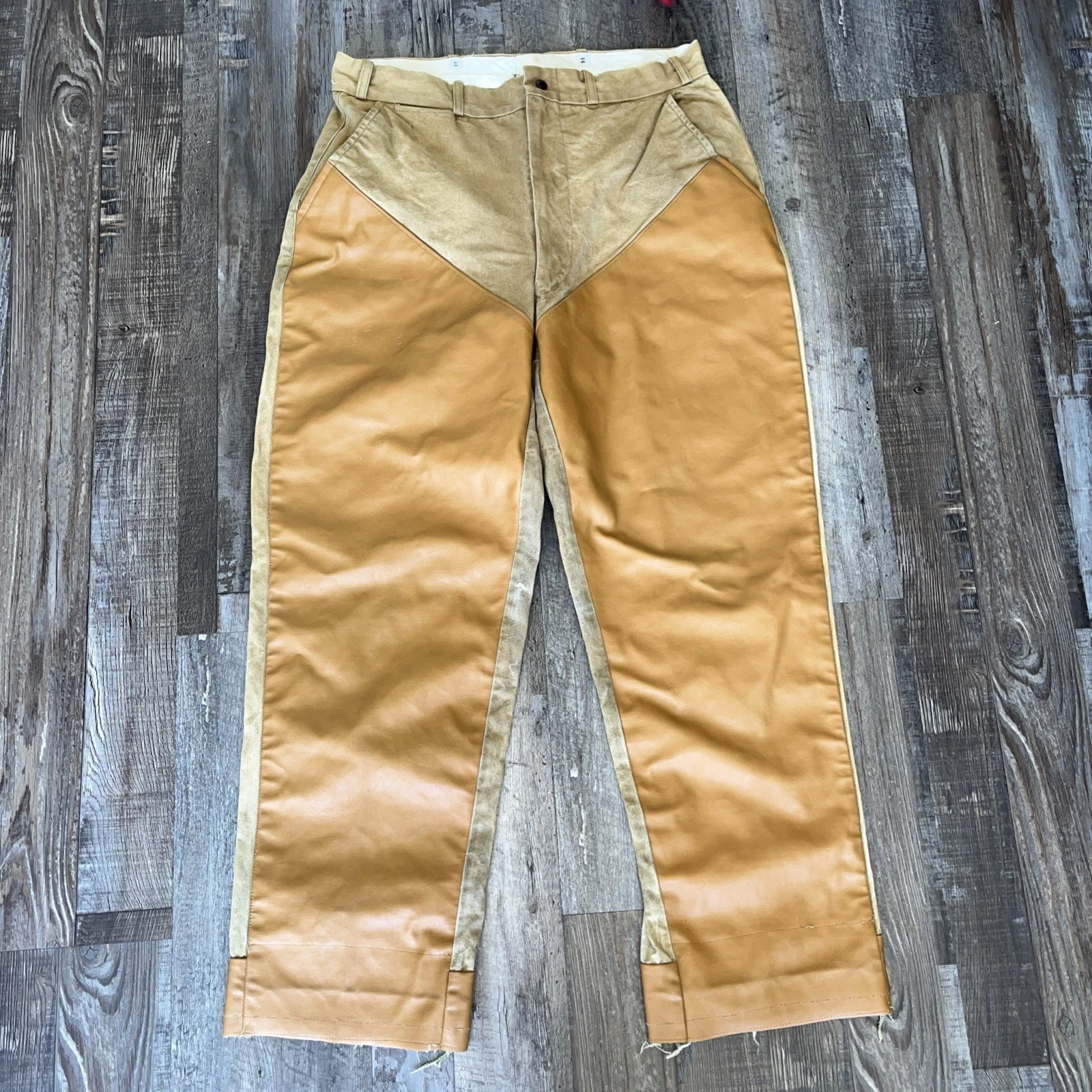 Vtg Distressed Duxbak Outdoor Pants Mens 32x27 Canvas Duck Hunting Talon Zip See