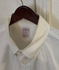 Brooks Brothers White Non Iron Oxford Dress Shirt XXL 18 X 36