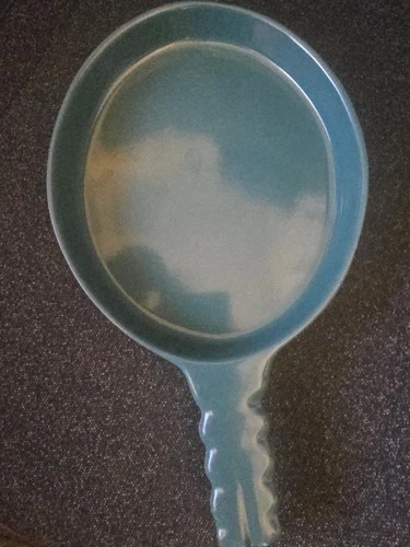 Vintage Frankoma Pottery FBP-2 Ceramic Skillet Server Prairie Green USA