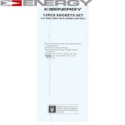 Für ENERGY-NARZ�DZIA WARSZTATOWE NE00737 INCH SOCKETS 3/8 1/4-13/16 13 ELEM.