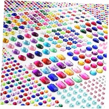 2102pcs Gems Stickers, Self Adhesive Gems for Crafts Bling Rhinestones Colorful