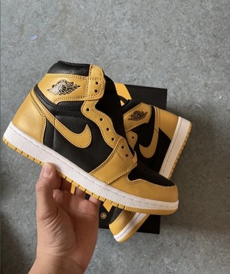 Nike Air Jordan 1 Retro High OG Pollen, Gelb/Schwarz, Größe 40.5 Neu MIT Karton