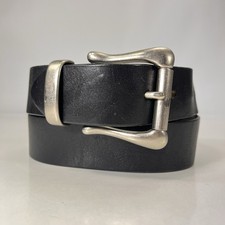 Wide Black Leather Belt - Women's Size 30