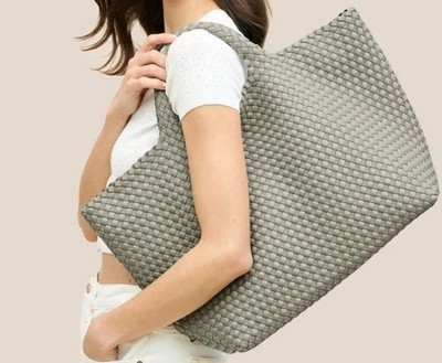 NAGHEDI Tote  ST. BARTHS  Olivo Green(OLEA)  LARGE TOTE Mesh Braided WITH POUCH