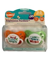 Ulubulu Expression Pacifier Set 0-6 Months Silicone NOS Orange / Green