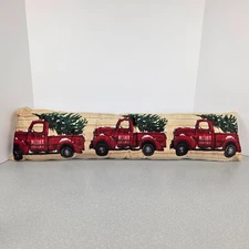 Plow & Hearth Red Truck Christmas Draft Stopper Insulating Door Pillow Lighted