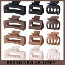 12PCS Brown Hair Claw Clips Matte Strong Hold Non Slip for Women Girls