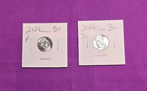 2026 P & D Emerging Liberty Dimes "BU"  In Coin Flips! **FREE SHIPPING**#wj423