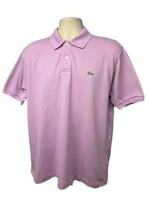 Lacoste Izod Vintage Alligator Lavender Golf Polo Shirt Mens XL Stretch France