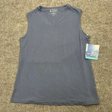 Coolibar Vedra Tank Womens Medium Blue V-Neck Tunic Top UPF 50 Sun Protection