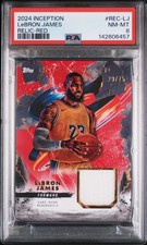2024 TOPPS INCEPTION RELICS RED #REC-LJ LEBRON JAMES 29/75 PSA 8