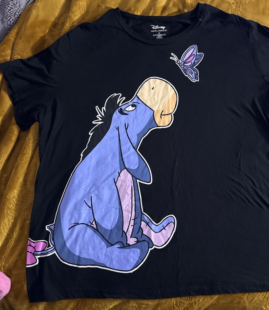 Disney Eeyore Winnie the Pooh Black Graphic T-Shirt Adult Size 5X