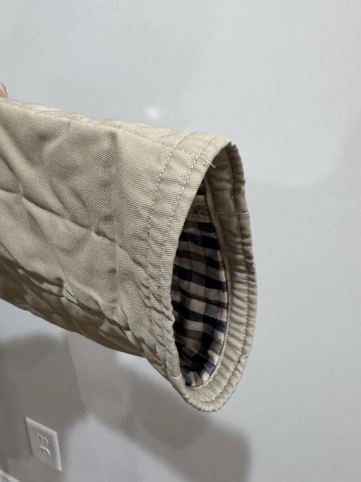 Vintage Aquascutum LondonMade in England Quilted JacketBeige Check Lined - product detail image 8