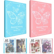 2 Pack A3 Diamond Painting Storage Book, 60 Pages Art Portfolio Diamond Art S...