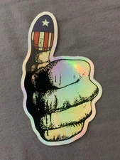 AMERICAN pie THUMB Prismatic Vinyl Sticker/Decal 4x2.5 DON MCLEAN🇺🇸 VERY NICE!