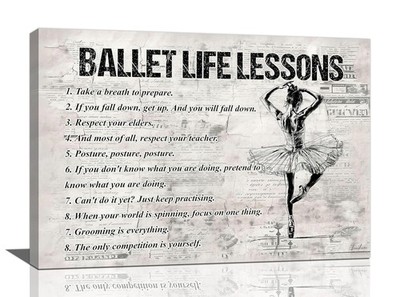 Ballet Wall Art Inspirational Ballerina Wall Decor Ballet Life Lessons Sign G...