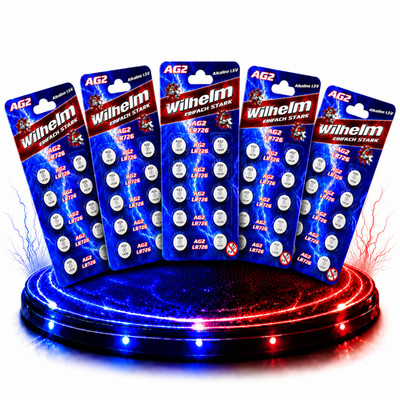 50 x Nemt-Cell AG2 Knopfzellen Knopfbatterien Uhrenbatterien Blisterpack