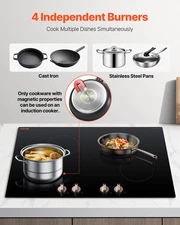 Induction Cooktop, 6600W Electric Countertop Burner, Auto Shut-Off