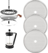 3 Pack 2.75in Stainless Steel Cafetiere Filters  Mesh Replacement  12 OZ/ 350 ml
