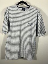 Vintage 90s Nautica Gray Striped Shirt Made in USA Single Stitch Size XL (O)