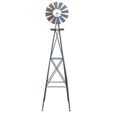 8FT Weather Resistant Yard Garden Lawn Windmill High Quality Steel Construction