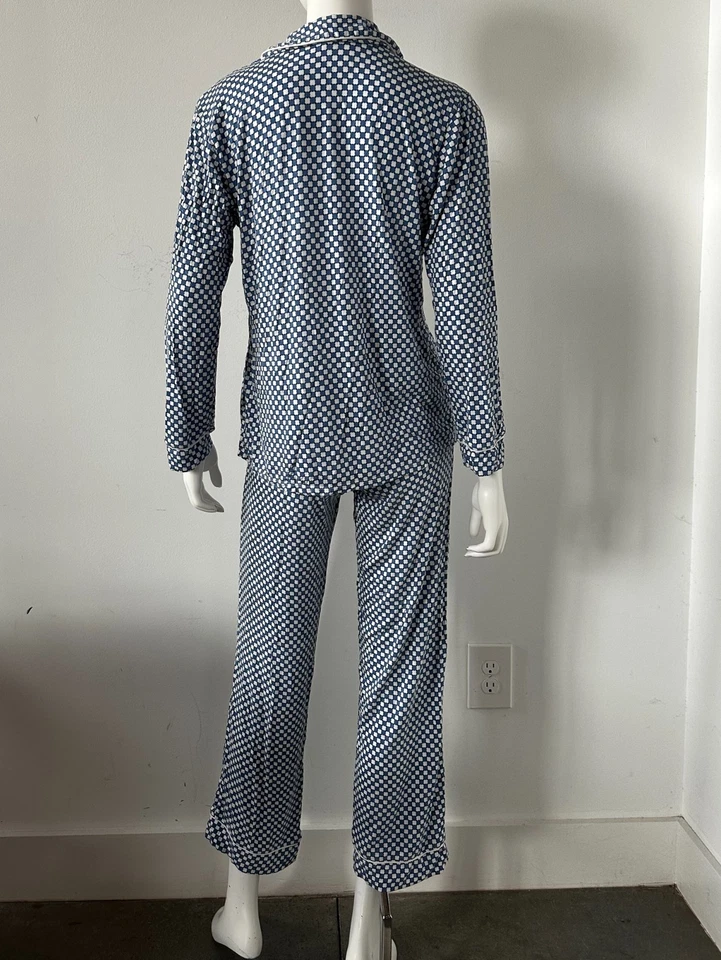 Eberjey пижамы размер XS синий белый напечатано модальные брюки рубашка - Изображение 2 из 4