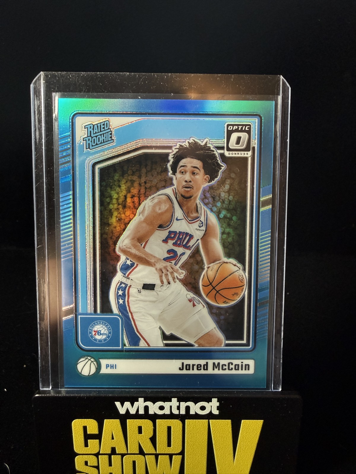 2024-25 Panini Donruss Optic - Rated Rookie Jared McCain #270 Aqua Prizm /225 RC