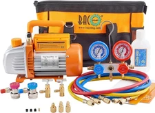 BACOENG 3.6CFM 1/4HP AC Vacuum Pump and Manifold Gauge Set for R134a R12 R410a H