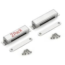 Cabinet Door Magnets, 90 Lbs Strong Magnetic Catch, Heavy Duty, 2 Pack, Silver