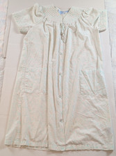 Ashley Taylor Nightgown M Floral House Dress Cottage Prairie Snap Button Duster